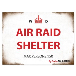 Placa metalica - Air Raid Shelter - 30x40 cm